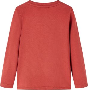 vidaXL Koszulka dziecięca z długimi rękawami, w małpki, palona czerwień, 92 2