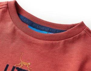 vidaXL Koszulka dziecięca z długimi rękawami, w małpki, palona czerwień, 116 3