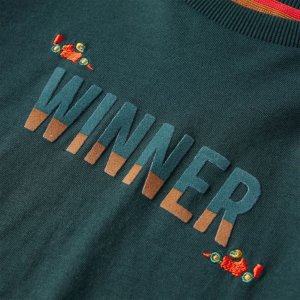vidaXL Koszulka dziecięca z długimi rękawami, Winner, ciemna zieleń, 104 4