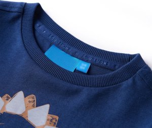 vidaXL Koszulka dziecięca z długimi rękawami, z dinozaurem, granatowa, 104 3