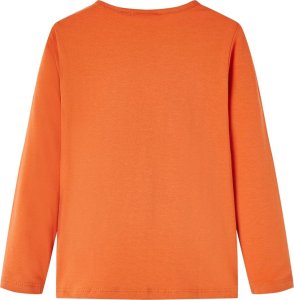 vidaXL Koszulka dziecięca z długimi rękawami, z kotem, palony pomarańcz, 116 2