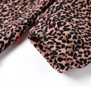 vidaXL Bluza dziecięca w panterkę, subtelny róż, 104 4