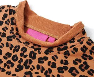 vidaXL Bluza dziecięca w panterkę, jasny koniak, 116 3