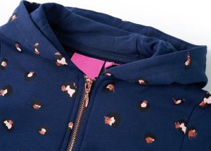 vidaXL Bluza dziecięca z kapturem, w kropki, granatowa, 116 3