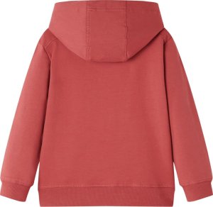 vidaXL Bluza dziecięca z kapturem, nadruk wołu, palona czerwień, 104 2