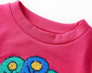 vidaXL Bluza dziecięca z cekinowym pawiem, jasnoróżowa, 128 3