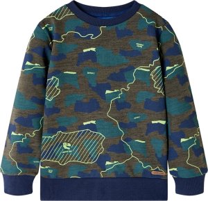 vidaXL Bluza dziecięca z nadrukiem płyt, ciemne khaki melanż, 104 Lumarko! Lumarko! 1