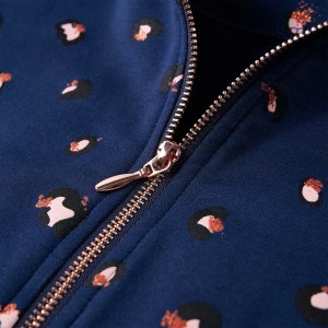 vidaXL Bluza dziecięca z kapturem, w kropki, granatowa, 92 4