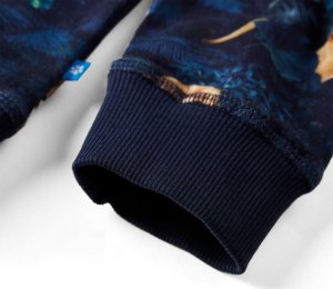 vidaXL Bluza dziecięca, nadruk w lwy i rośliny, granatowa, 116 5