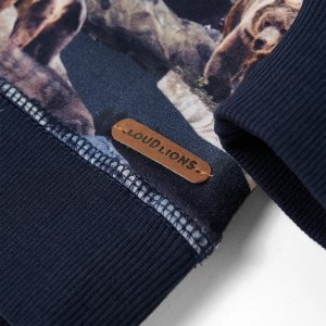 vidaXL Bluza dziecięca, nadruk w niedźwiedzie, granatowa, 116 5