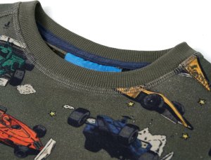 vidaXL Bluza dziecięca, nadruk w wyścigówki, khaki, 140 3