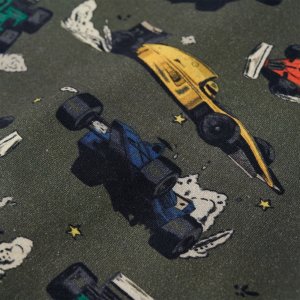 vidaXL Bluza dziecięca, nadruk w wyścigówki, khaki, 140 4