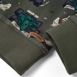 vidaXL Bluza dziecięca, nadruk w wyścigówki, khaki, 92 5