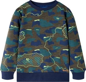 vidaXL Bluza dziecięca z nadrukiem płyt, ciemne khaki melanż, 128 Lumarko! Lumarko! 1