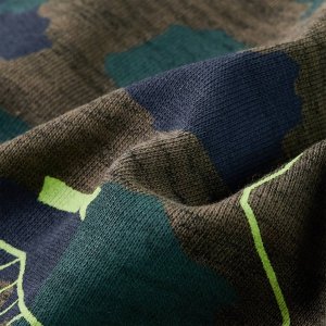 vidaXL Bluza dziecięca z nadrukiem płyt, ciemne khaki melanż, 128 7