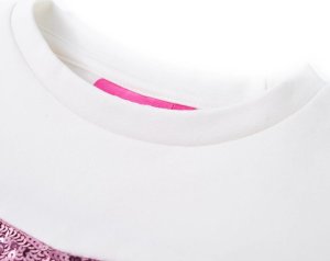 vidaXL Bluza dziecięca, z cekinowymi pasami, malinowa, 92 3