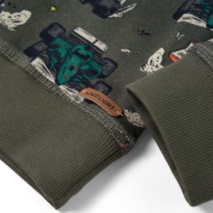 vidaXL Bluza dziecięca, nadruk w wyścigówki, khaki, 128 5