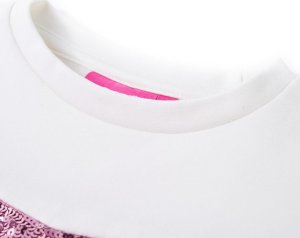 vidaXL Bluza dziecięca, z cekinowymi pasami, malinowa, 104 3