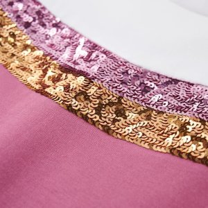 vidaXL Bluza dziecięca, z cekinowymi pasami, malinowa, 104 4