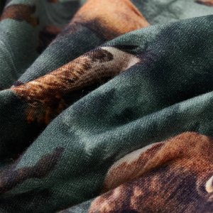 vidaXL Bluza dziecięca, nadruk z bizonami i orłami, ciemnozielona, 140 7