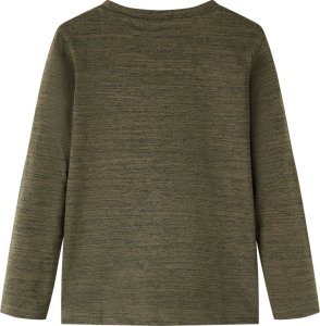 vidaXL Koszulka dziecięca z długimi rękawami dinozaur ciemny melanż khaki 128 2