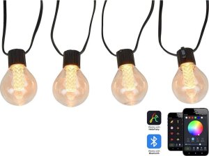 Beliani Girlanda świetlna ogrodowa ciepło-biała 25 x G40 Smart LED 12 m IP 44 ISORTOQ Lumarko! 1