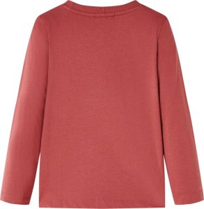 vidaXL Koszulka dziecięca z długimi rękawami, dinozaur, palona czerwień, 128 2