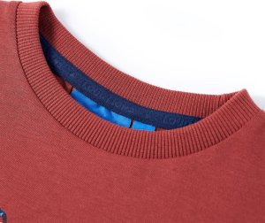 vidaXL Koszulka dziecięca z długimi rękawami, dinozaur, palona czerwień, 128 3