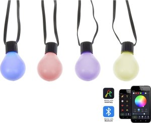 Beliani Girlanda świetlna ogrodowa kolorowa 25 x G40 Smart LED 9 m IP 44 ISORTOQ Lumarko! 1