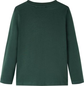 vidaXL Koszulka dziecięca z długimi rękawami, dinozaur, ciemnozielona, 116 2