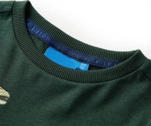 vidaXL Koszulka dziecięca z długimi rękawami, dinozaur, ciemnozielona, 116 3