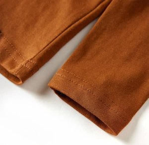 vidaXL Koszulka dziecięca z długimi rękawami, nadruk dinozaura, koniak, 104 7