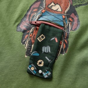 vidaXL Koszulka dziecięca z długimi rękawami, nadruk misia, khaki, 116 5