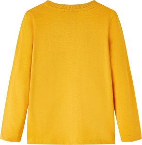 vidaXL Koszulka dziecięca z długimi rękawami, nadruk misia, ochra, 140 2