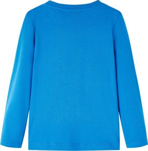 vidaXL Koszulka dziecięca z długimi rękawami, nadruk piłkarza, kobaltowa, 128 2