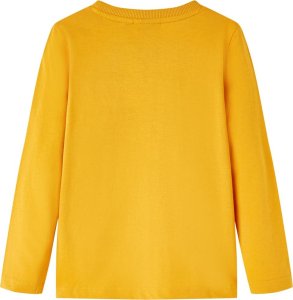 vidaXL Koszulka dziecięca z długimi rękawami, nadruk misia, ochra, 104 2