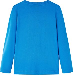 vidaXL Koszulka dziecięca z długimi rękawami, nadruk piłkarza, kobaltowa, 116 2