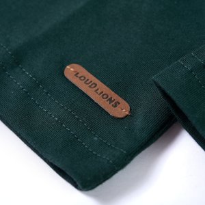 vidaXL Koszulka dziecięca z długimi rękawami, z autem, ciemna zieleń, 116 5