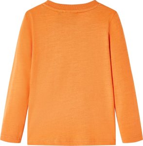 vidaXL Koszulka dziecięca z długimi rękawami, z autem, ciemny pomarańcz, 128 2