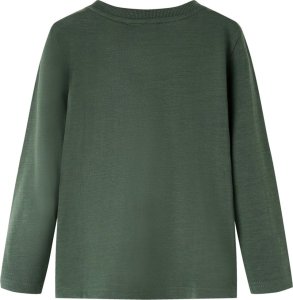 vidaXL Koszulka dziecięca z długimi rękawami, z autem, ciemna zieleń, 92 2