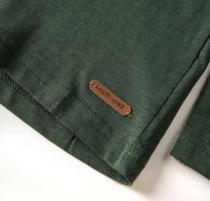 vidaXL Koszulka dziecięca z długimi rękawami, z autem, ciemna zieleń, 92 5