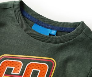 vidaXL Koszulka dziecięca z długimi rękawami, z autem, ciemna zieleń, 116 3