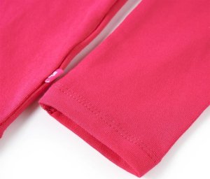 vidaXL Koszulka dziecięca z długimi rękawami, z pawiem, jaskrawy róż, 128 5