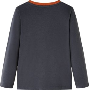vidaXL Koszulka dziecięca z długimi rękawami, z tygrysem, antracytowa, 128 2
