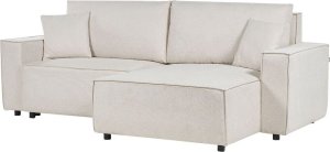 Beliani Narożnik lewostronny rozkładany z pojemnikiem beżowy KARILA 4