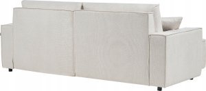 Beliani Narożnik prawostronny rozkładany z pojemnikiem beżowy KARILA 6