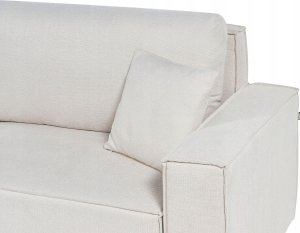 Beliani Narożnik prawostronny rozkładany z pojemnikiem beżowy KARILA 7