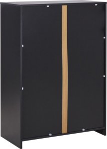 Beliani Szafka biurowa dwudrzwiowa 117 cm jasne drewno z czarnym ZEHNA 6
