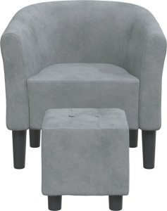 vidaXL Fotel klubowy z podnóżkiem, ciemnoszary, obity aksamitem 3