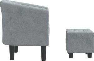 vidaXL Fotel klubowy z podnóżkiem, ciemnoszary, obity aksamitem 4